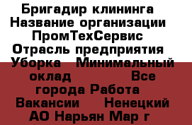 Бригадир клининга › Название организации ­ ПромТехСервис › Отрасль предприятия ­ Уборка › Минимальный оклад ­ 30 000 - Все города Работа » Вакансии   . Ненецкий АО,Нарьян-Мар г.